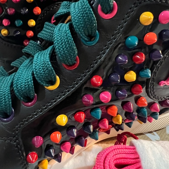 Christian Louboutin Louis Multi Color Streetwear High Top Sneakers Red bottoms - Picture 8 of 16